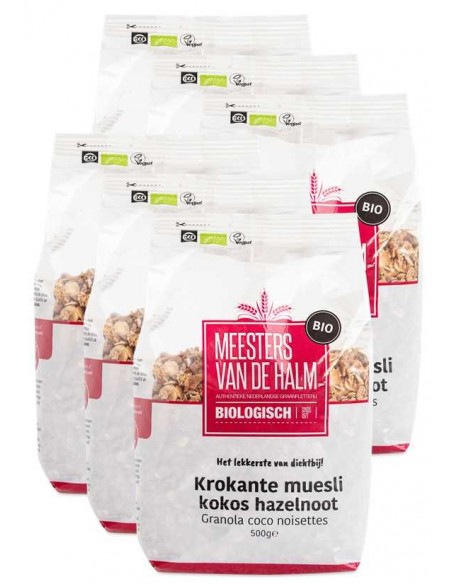 Meesters Van De Halm KROKANTE MUESLI KOKOS HAZELNOOT Biologisch